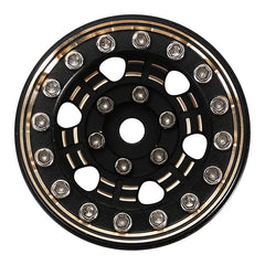 INJORA 1.0" Black Brass Beadlock Wheel Rims Deep Dish Negative Offset 3.15mm For 1/24 RC Crawlers (4) - HeliDirect