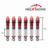 Nexx Racing 59mm Long Oil Shocks (6pcs) for Hobby Plus 1/18 ARKTOS 6X6 - RED