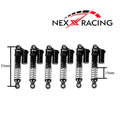 Nexx Racing 53mm Reservoir shocks (6pcs) for Hobby Plus 1/18 ARKTOS 6X6 - BLACK