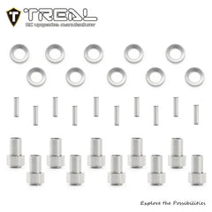 TREAL Hardware for TRX4M Brass Extended Wheel Hubs (10P-Set) - HeliDirect