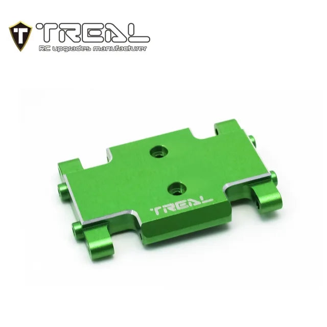 TREAL Aluminum 7075 Center Skid Plate CNC Machined Upgrdes Compatible with 1/24 Axial AX24 (GREEN) - HeliDirect