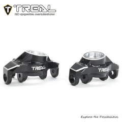 TREAL Aluminum 7075 Front Hubs Set Steering Blocks CNC Machined Upgrades for Arrma 1/18 GRANITE GROM - BLACK