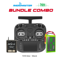RadioMaster TX15 Max (Black) ExpressLRS Transmitter with RP3 H ELRS Receiver and Pulse 6000mAh 2S LiPo Battery Bundle