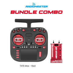 RadioMaster TX15 Max ExpressLRS Transmitter (Red) with Nexus XR Helicopter Flight Controller ELRS Receiver (Red) Bundle