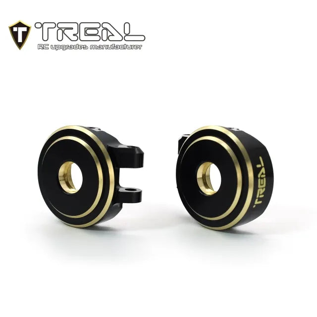 TREAL Brass Front Steering Knuckles Set 18.6g/pc (2P) L&R Heavy Weight Upgrades for 1/18 TRX4M Defender Bronco - HeliDirect