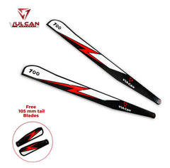 VULCAN ROTORS Precision Main Rotor Blades 700mm EVO (RED) free gift 105mm Tail Blades