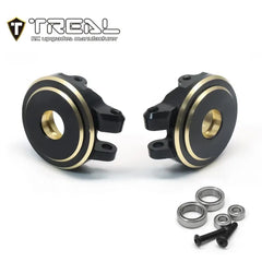 TREAL Brass Front Steering Knuckles Set 18.6g/pc (2P) L&R Heavy Weight Upgrades for 1/18 TRX4M Defender Bronco - HeliDirect