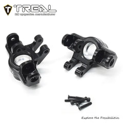 TREAL Aluminum 7075 Front Hubs Set Steering Blocks CNC Machined Upgrades for Arrma 1/18 GRANITE GROM - BLACK