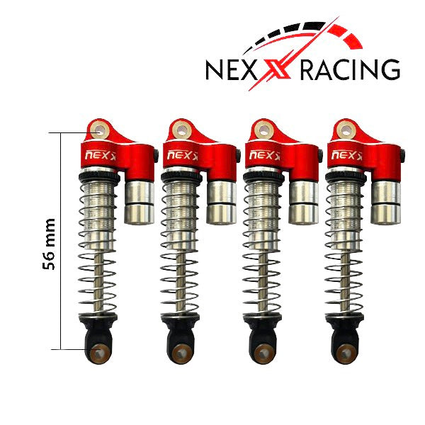 Nexx Racing Reservoir Shock (4 pcs) for 1/18 TRX-4M - RED - HeliDirect