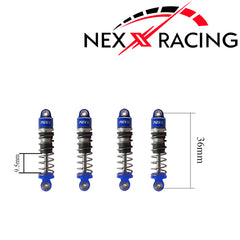 Nexx Racing Oil Shock (4 pcs) for 1/24 SCX24 - BLUE - HeliDirect