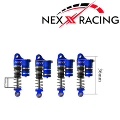 Nexx Racing Reservoir Shock (4 pcs) for 1/24 SCX24 - BLUE - HeliDirect