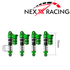 Nexx Racing Reservoir Shock (4 pcs) for 1/24 SCX24 - GREEN - HeliDirect