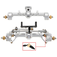 MEUS RACING 1/24 Scale Aluminum Alloy Axles Front and Rear Portal Axle Housing Assembly w/New C Knuckle for Axial SCX24 90081 C10 Jeep Upgrade Parts - SILVER