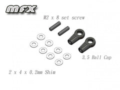 Atomic MFX Upper Arm Ball Cap, Set screws and shim
