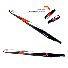 VULCAN ROTORS Precision Main Rotor Blades 700mm (Orange) free gift 105mm Tail Blades