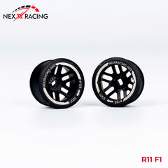 NXUSA-EVOAWD-R Nexx Racing “JUD” threaded carbon-fiber reinforced EVO AWD Flanged Rear Wheels (2) pcs for Mini-Z - R11 OFFSET +1