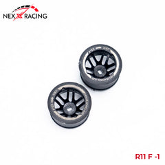 NXUSA-EVOAWD-R Nexx Racing “JUD” threaded carbon-fiber reinforced EVO AWD Flanged Rear Wheels (2) pcs for Mini-Z - R11 OFFSET -1