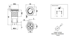 Push button switch actuator with LED