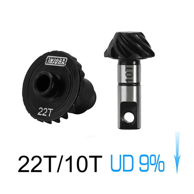INJORA 22T/10T UNDERDRIVE GEARS Alloy Steel Helical Gears for 1/18 TRX4M - HeliDirect