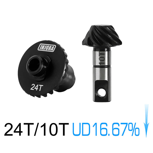 INJORA 24T/10T UNDERDRIVE GEARS Alloy Steel Helical Gears for 1/18 TRX4M - HeliDirect