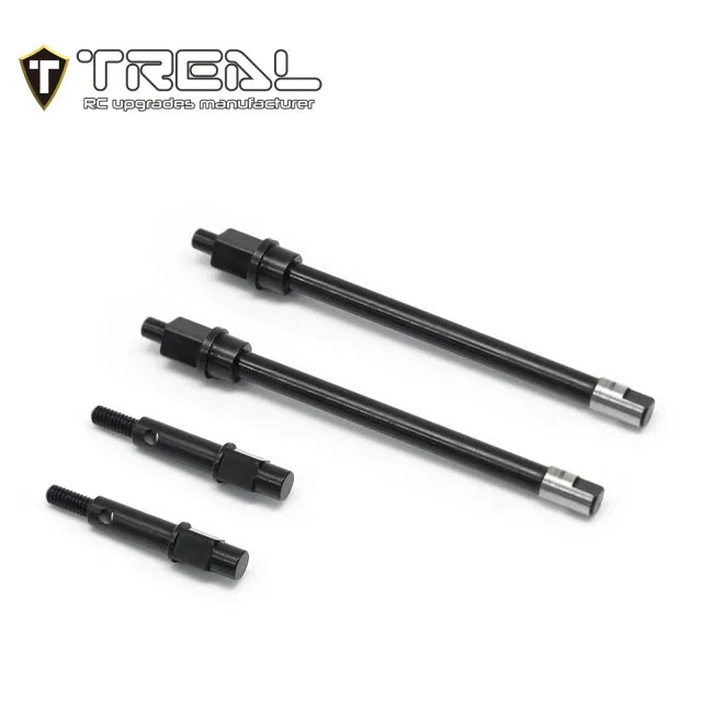 TREAL Steel Rear CVD Shafts (2pcs) for SCX24 Rear Portal Axles - HeliDirect