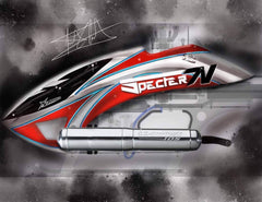 Fusuno Canopy XL700NME Nitro Red/Silver - HeliDirect