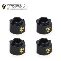 TREAL Brass Wheel Hubs 7mm*6mm Hex, 1g/pc (4pcs) for 1/18 TRX-4M Defender and Bronco (Black) - HeliDirect