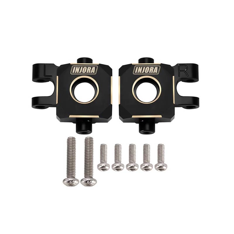 INJORA Black Brass Steering Knuckles Blocks For 1/18 TRX4M - HeliDirect