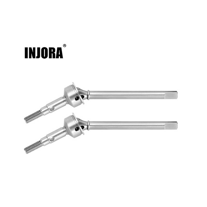 INJORA +2mm Thread Extended Stainless Steel Front Axle Shafts For 1/18 TRX4M - HeliDirect