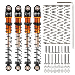 INJORA 51mm Aluminum Long Travel Threaded Double Barrel Shocks for Axial AX24 SCX24 (4pcs) - ORANGE - HeliDirect