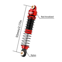 INJORA 53mm Aluminum Threaded Oil Filled Shocks for 1/18 TRX4M (4M-24) - HeliDirect