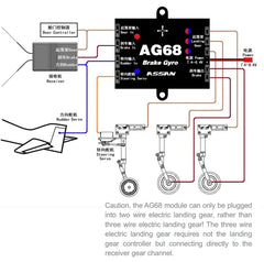 ASSAN AG68 MULTIFUNCTION ELECTRIC RETRACT CONTROLLER WITH ANTI-SIDESLIP BRAKE GYRO - HeliDirect