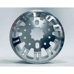 CKD0651 KG1 KD004 CNC Aluminum FRONT Dually Wheel (SILVER anodize, 2pcs, w/cap and decal, screws) - HeliDirect