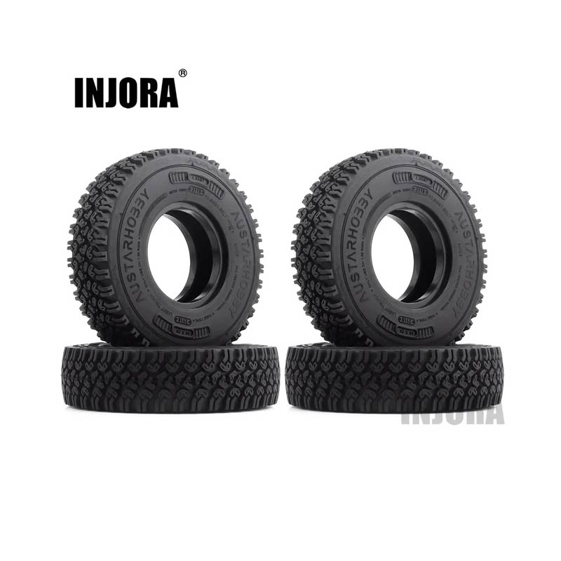 INJORA 1.55" 90*24mm Soft Rubber Terrain Wheel Tires for 1/10 RC Crawler - HeliDirect