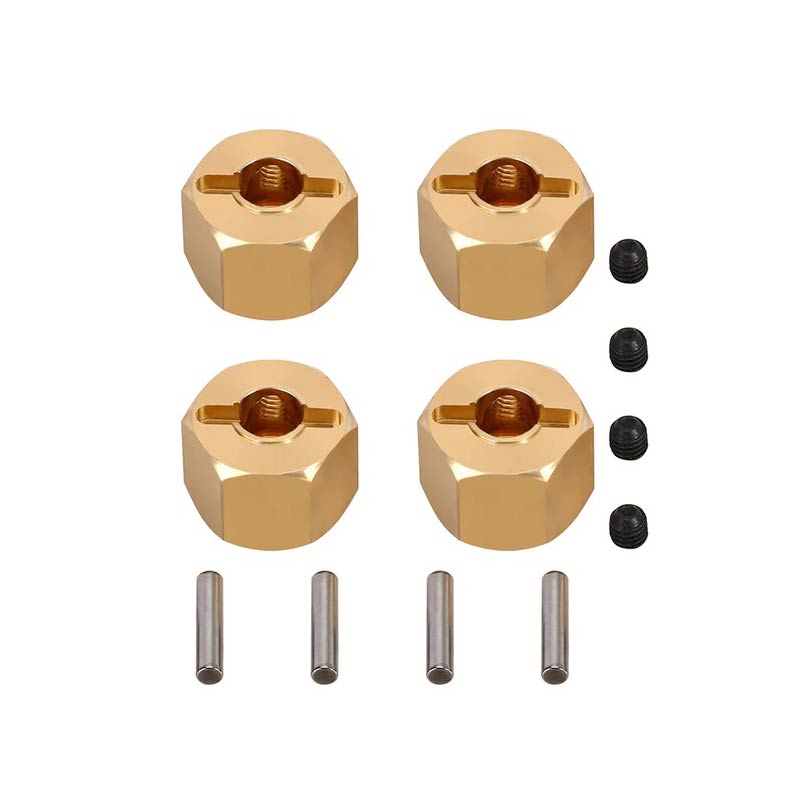 INJORA 12mm 4pcs Brass 9mm Wheel Hex Hub Extenders For 1/10 RC Crawlers 1/18 UTB18 - HeliDirect