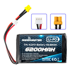 RadioMaster 6200mah 2S Lipo Transmitter Battery For TX16S & Boxer - HeliDirect