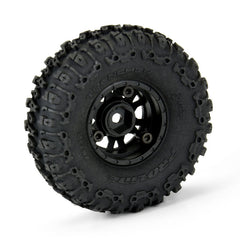 Pro-Line 1/24 Trencher F/R 1.0" Tires Mounted 7mm Black Impulse (4): SCX24 - HeliDirect