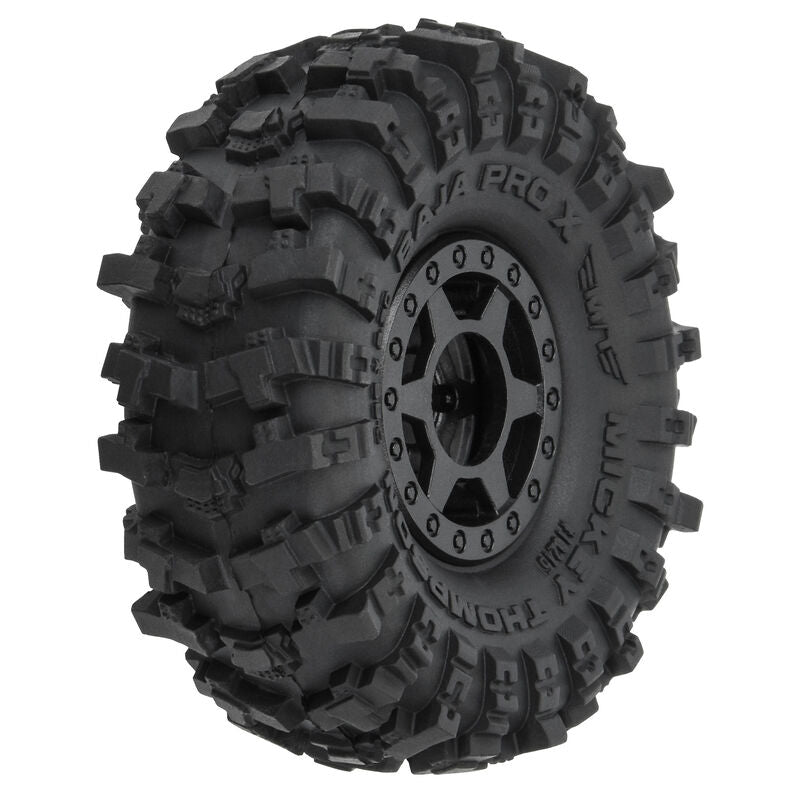 Pro-Line 1/24 Mickey Thompson Baja Pro X F/R 1.0" MTD 7mm Black Holcomb (4) - HeliDirect
