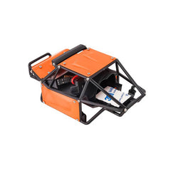 INJORA Nylon Rock Buggy Roll Cage Body Shell Chassis Kit For 1/24 SCX24 Chevrolet Jeep Wrangler Bronco - Orange - HeliDirect