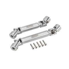 INJORA Steel Front Rear Center Drive Shafts For Axial SCX24 Chevrolet Jeep Wrangler Bronco (Silver) - HeliDirect