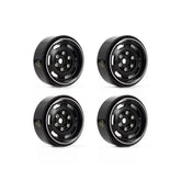 Treal 1.0'' Beadlock Wheels (4pcs) Vintage Wheels For 1/24 SCX24 Bronco Gladiator C10 Deadbolt - Type E (Black) - HeliDirect