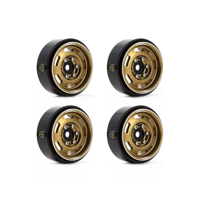 INJORA 1.0 Plus - Llantas De Latón Beadlock De 6 Radios Para TRX4M Scx24 Fcx24 124 118 Rc Crawler 1 48 Ozpiezas Negro Y Dorado INJORA 1.0 Plus - Llantas De Latón Beadlock De 6 Radios Para TRX4M Scx24 Fcx24 124 118 Rc Crawler 1 48 Ozpiezas Negro Y Dorado