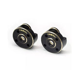 Treal SCX24 Brass Outer Portal Covers External Drive Housing Heavy For Portal Axles (Black) - HeliDirect