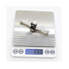 Treal Rear Axle Housing Aluminum 7075 w/ Heavy Brass Diff Cover For Axial SCX24 Deadbolt C10 Jeep Betty (Silver) - HeliDirect