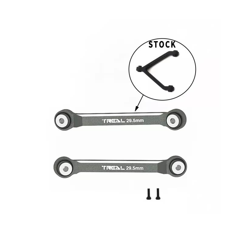 Treal Upper 2 Links 29.5mm Alu 7075 For Axial SCX24 Deadbolt Betty 1/24 Scale Trucks (Gray) - HeliDirect