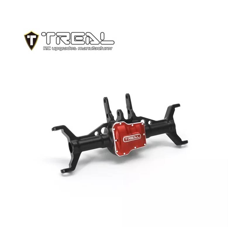 Treal Alu 7075 Front Axle Housing - Caster Blocks (C-Hubs) For Traxxas 1/18 TRX-4M Defender Bronco (Black) - HeliDirect