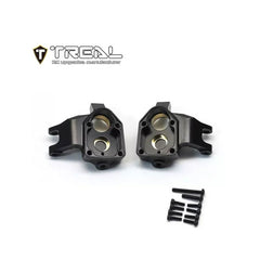 Treal UTB18 Capra Brass Front Steering Knuckles Inner Portal Covers Set Heavy Weight Upgrades (Black) - HeliDirect