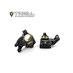 Treal UTB18 Capra Brass Front Steering Knuckles Inner Portal Covers Set Heavy Weight Upgrades (Black) - HeliDirect