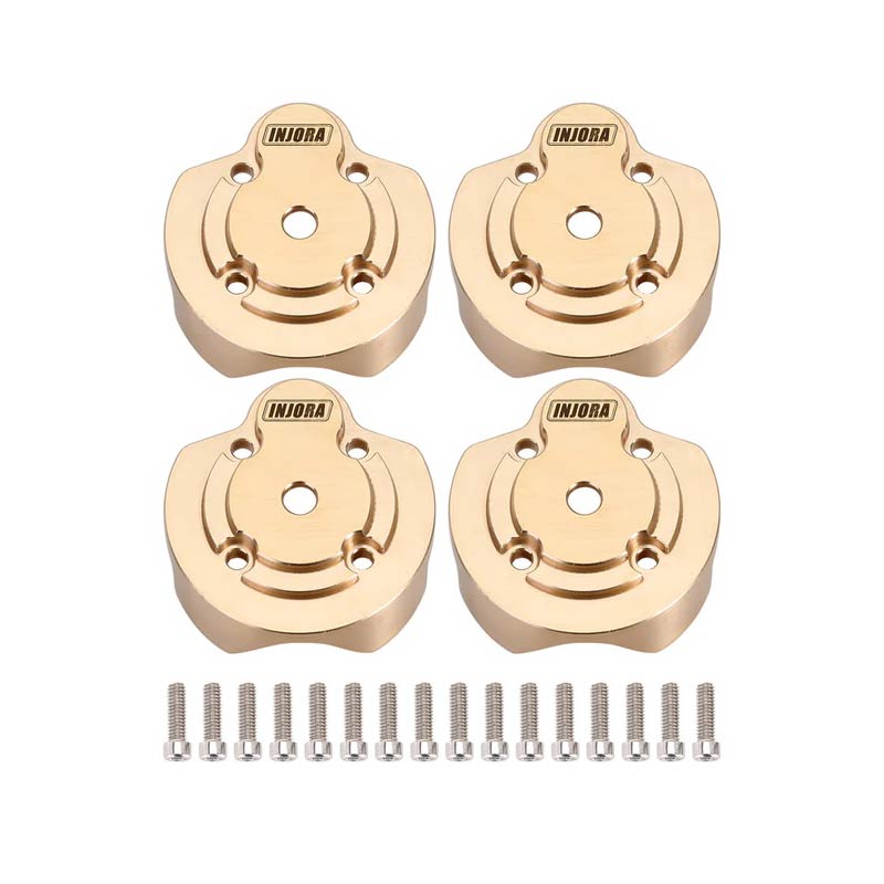 INJORA Brass Outer Portal Housing Covers Counter Weight For 1/18 UTB18 Capra Front & Rear - 4 PCS - HeliDirect