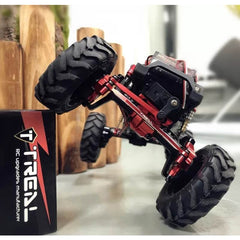 Treal Alu 7075 Front Portal Axle Housing For FMS FCX24 1:24 Crawler (Black) - HeliDirect